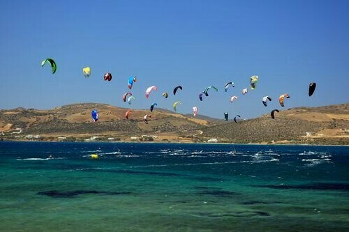 kitesurfing spot in paros